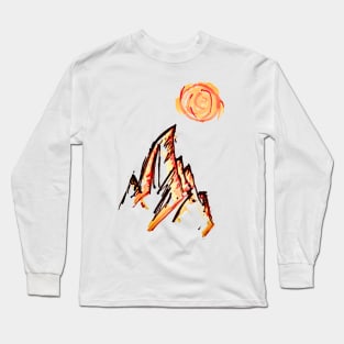 jagged mountain sketch Long Sleeve T-Shirt